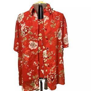 Kathy Lee Layered Top. Size 18-20W. Chiffon. Faux 2 pc. Short Sleeve. B32